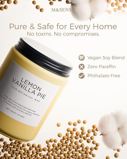 M&SENSE Eucalyptus & Mint Scented Jar Candle, Large 19.4oz Natural Soy Wax, 110-Hour Long Lasting Non-Toxic Clean Burning, Fresh Smelling Home Aromatherapy for Spa Stress Relief, Gifts for Men Women