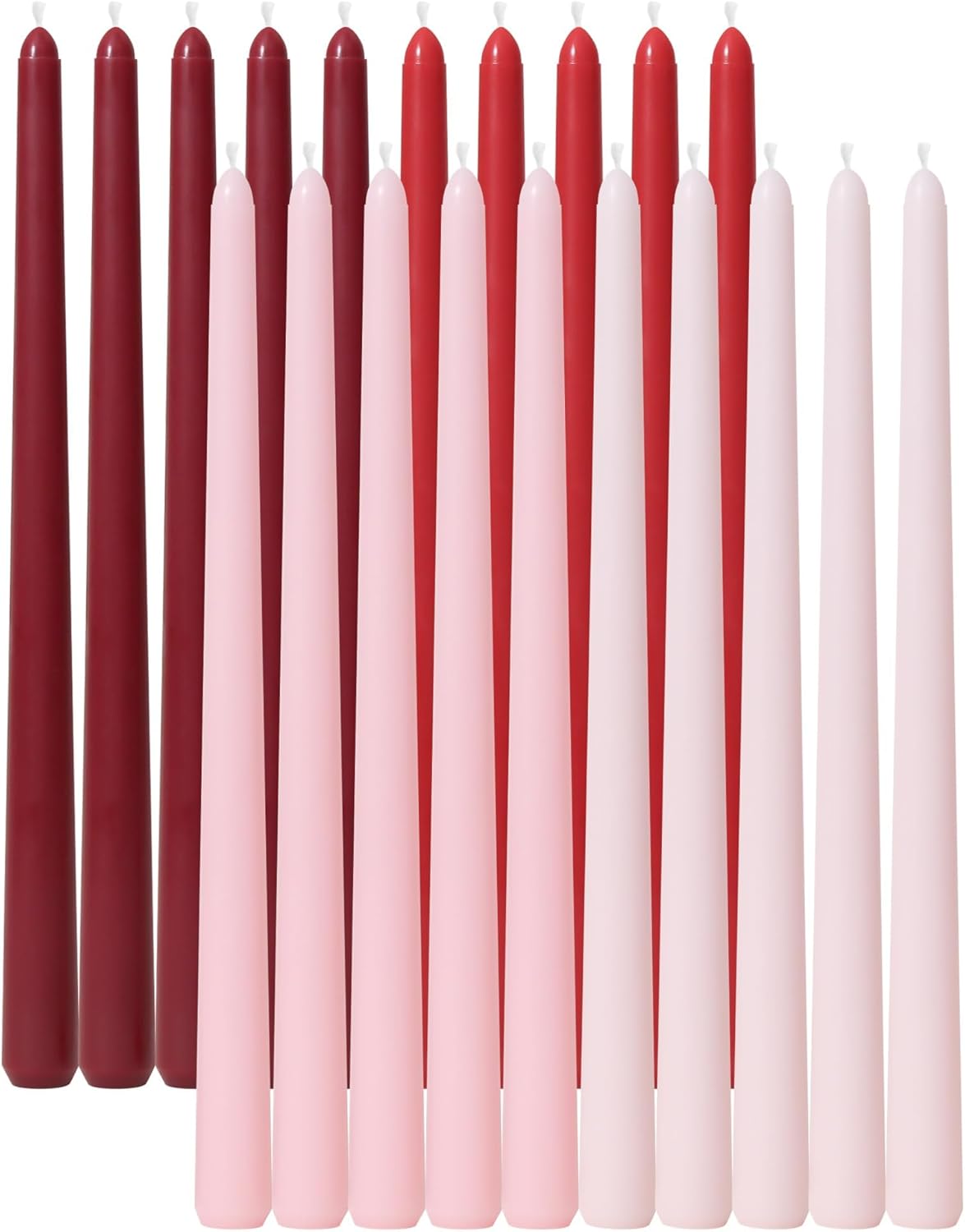 Viyffo Taper Candles, 12 Inch, 12 Pack, Brown – Unscented, Smokeless Design, Up to 8-Hour Burn – Tall Candlesticks for Table Decor, Weddings & Dinners