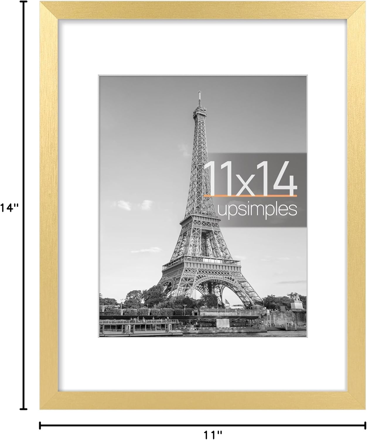 upsimples 8x10 Picture Frame, Display Pictures 5x7 with Mat or 8x10 Without Mat, Wall Hanging Photo Frame, Black, 1 Pack - Colors A
