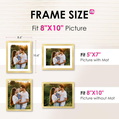 FIXSMITH 10 Pack Picture Frames Collage Wall Decor for Mounting or Tabletop Display, Gallery Wall Frame Set with Two 8x10 Black Frames, Four 5x7 Frames and Four 4x6 Frames, Multi-Pack Photo Frame Set