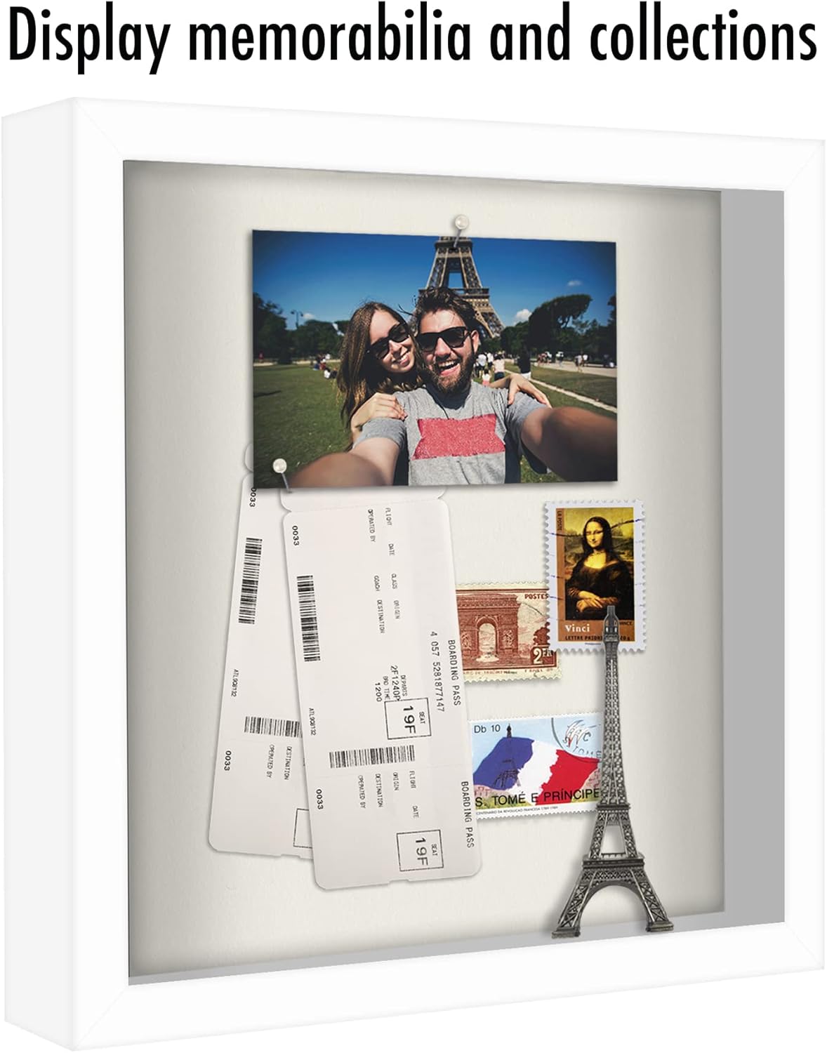 Americanflat 12x16 Shadow Box Frame with Polished Plexiglass - Silhouette Collection - Large Shadow Box Display Case for Tabletop and Wall Display - Black with Soft Felt Back