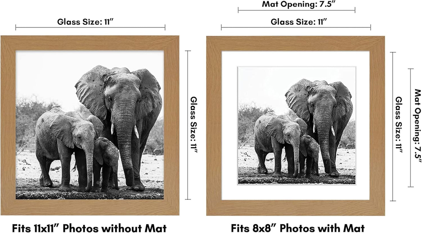 Americanflat 8x10 Picture Frame with Shatter-Resistant Glass - Use as 5x7 Frame with Mat or Display 8x10 Photo Without Mat - Signature Collection - Picture Frames for Tabletop and Wall Display - Black