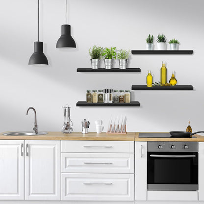 Sorbus Floating Shelves for Wall - 24" Bathroom Shelves, Wall Decor for Bedroom, Kitchen, Living Room, Home Decor & Book Storage - Mounted Floating Shelf with Invisible Brackets (White, 2 Pack)