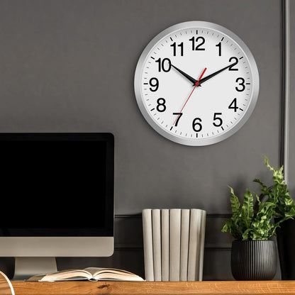 Rohioue Wall Clock Modern 8 Inch Battery Operated Silent Non Ticking Small Analog Clock for Living Room Office Home Bedroom Kitchen Bathroom(Black)