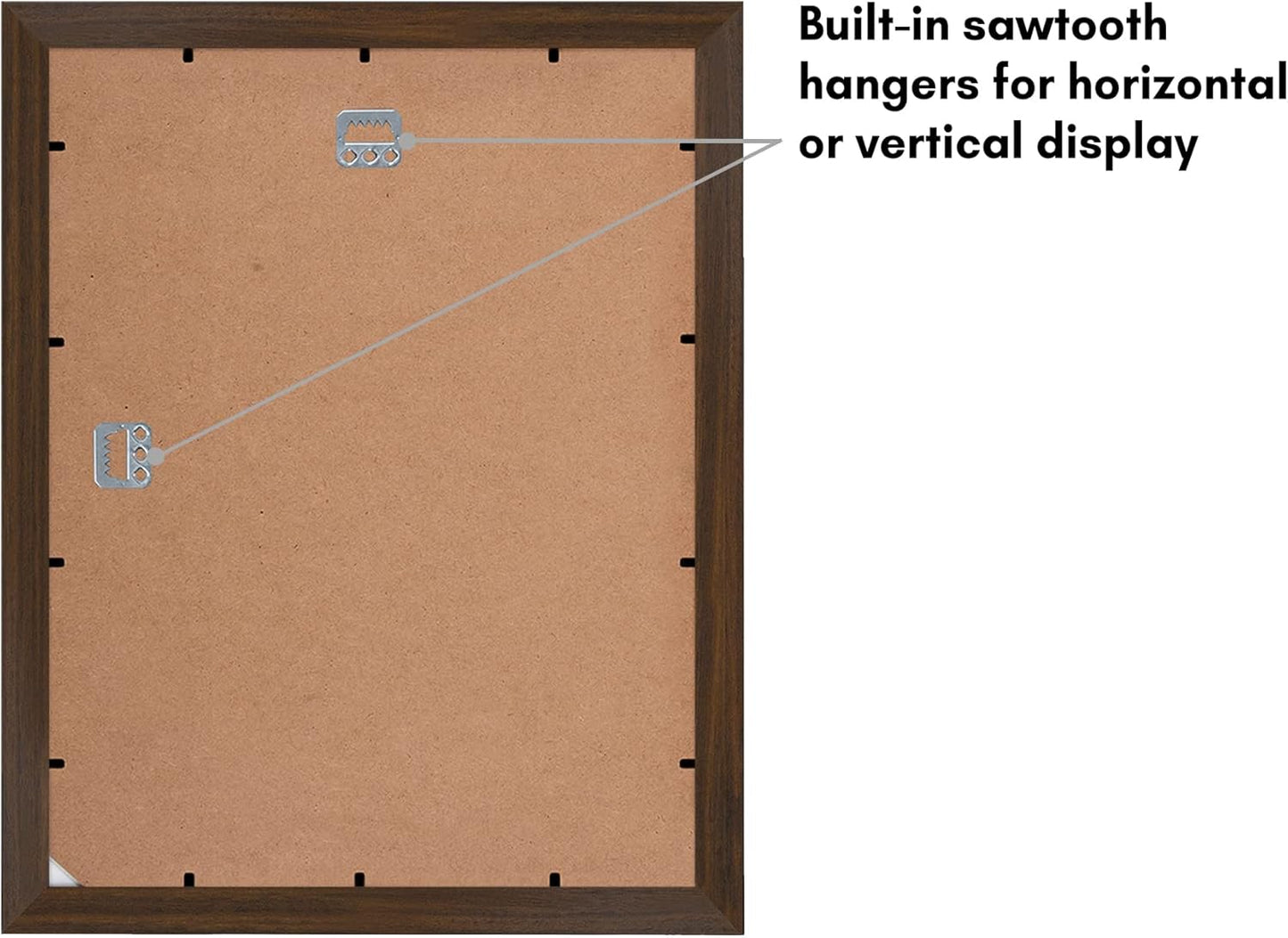 Americanflat 11x14 Picture Frame with Shatter-Resistant Glass - Use as 5x7 Frame with Mat or Display 11x14 Photo Without Mat - Signature Collection - Picture Frames for Wall Display - Black