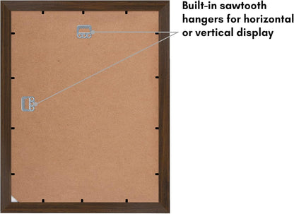 Americanflat 11x14 Picture Frame with Shatter-Resistant Glass - Use as 5x7 Frame with Mat or Display 11x14 Photo Without Mat - Signature Collection - Picture Frames for Wall Display - Black