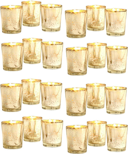 48-Pack Clear Glass Votive Candles – 10–12 Hour Long Burn, Unscented, Ivory, Bulk Set for Weddings, Events & Table Centerpieces – Hosley