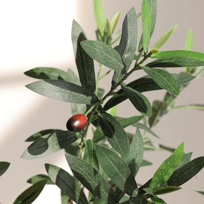 Verinatural Olive Tree Artificial Indoor, 8FT Tall Faux Olive Tree with 18in White Planter, Artificial Plants with Natural Wood Trunk and Lifelike Fruits for Home Office Decor,VN205