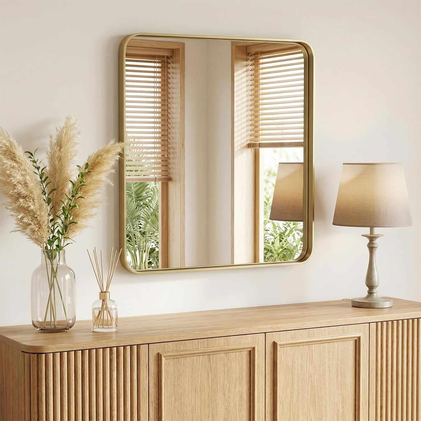 NEWBULIG Gold Round Wall Mirror 36 Inch, Bathroom Mirrors for Over Sink, Wall Decor for Bathroom, Entryway, Bedroom, Vanity