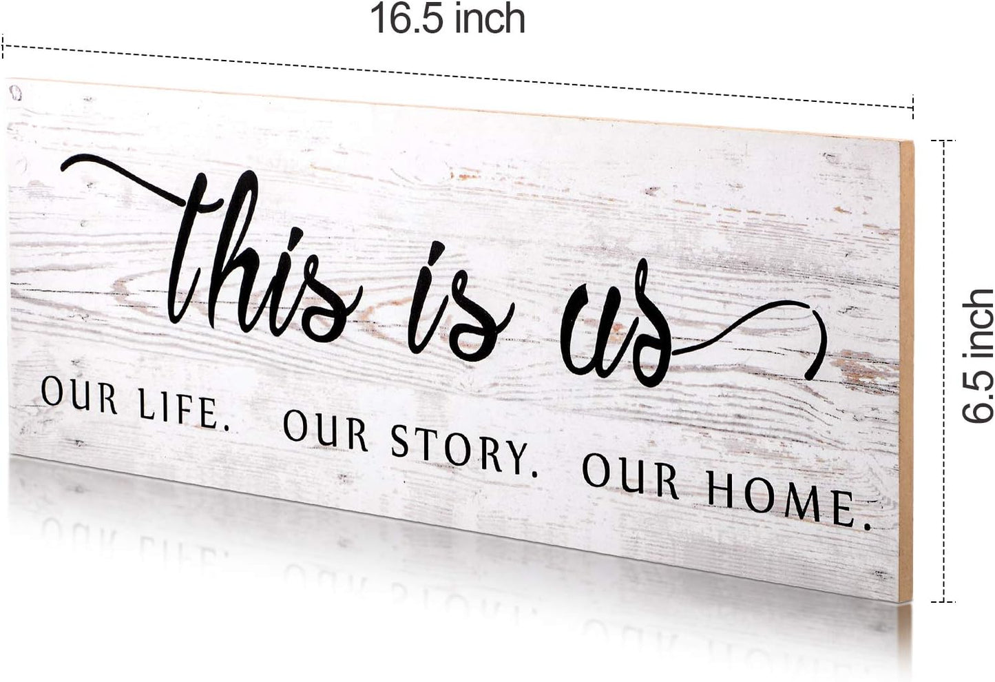 Jetec This Is Us Wall Sign Wooden Family Wall Plaques Inspiration Sign Farmhouse Entryway Rustic Plaques Art with Quotes for Living Room Bedroom Christmas Decorations(Antique White)