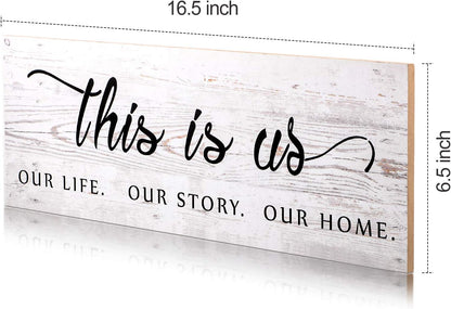 Jetec This Is Us Wall Sign Wooden Family Wall Plaques Inspiration Sign Farmhouse Entryway Rustic Plaques Art with Quotes for Living Room Bedroom Christmas Decorations(Antique White)