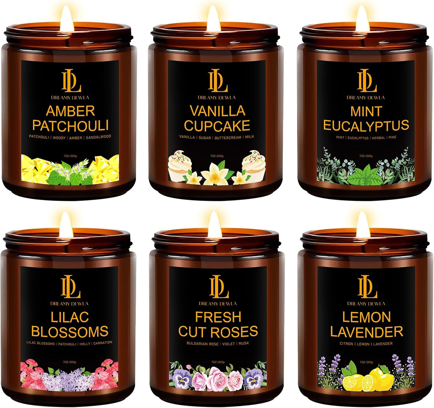 Scented Candles Set, 4 Pack Soy Candles for Home Scented, Candle Gifts for Men Women, Scents of Pineapple Cocktail/Coconut Vanilla/Pink Sands/Bahamian Breeze