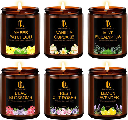 Scented Candles Set, 4 Pack Soy Candles for Home Scented, Candle Gifts for Men Women, Scents of Pineapple Cocktail/Coconut Vanilla/Pink Sands/Bahamian Breeze