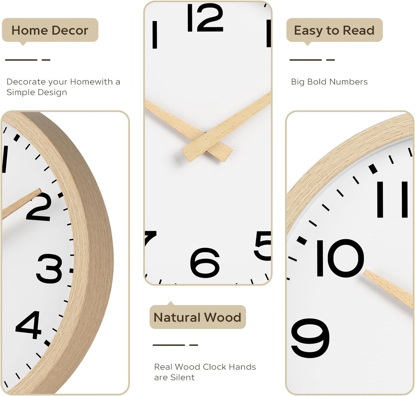 AKCISOT Wall Clock, Modern Small Wall Clocks Battery Operated 8 Inch, Silent Non-Ticking Analog Classic for Office, Home, Bathroom, Kitchen, Bedroom, School(Black)