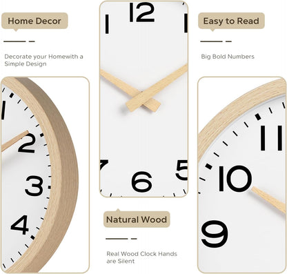AKCISOT Wall Clock, Modern Small Wall Clocks Battery Operated 8 Inch, Silent Non-Ticking Analog Classic for Office, Home, Bathroom, Kitchen, Bedroom, School(Black)