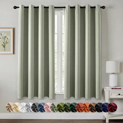 MIULEE Blackout Curtains for Bedroom Living Room 2 Panels, Thermal Insulated Room Darkening Drapes Grommet Noise Reducing Light Blocking Window Treatments 63 Inches Long 40x63 Inch Black - Colors B