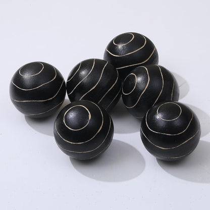 Set of 6 Decorative Orbs for Bowls and Vases - Circle Pattern - Resin Round Sphere Balls for Living, Dining Room Coffee Table Centerpiece Home Decor