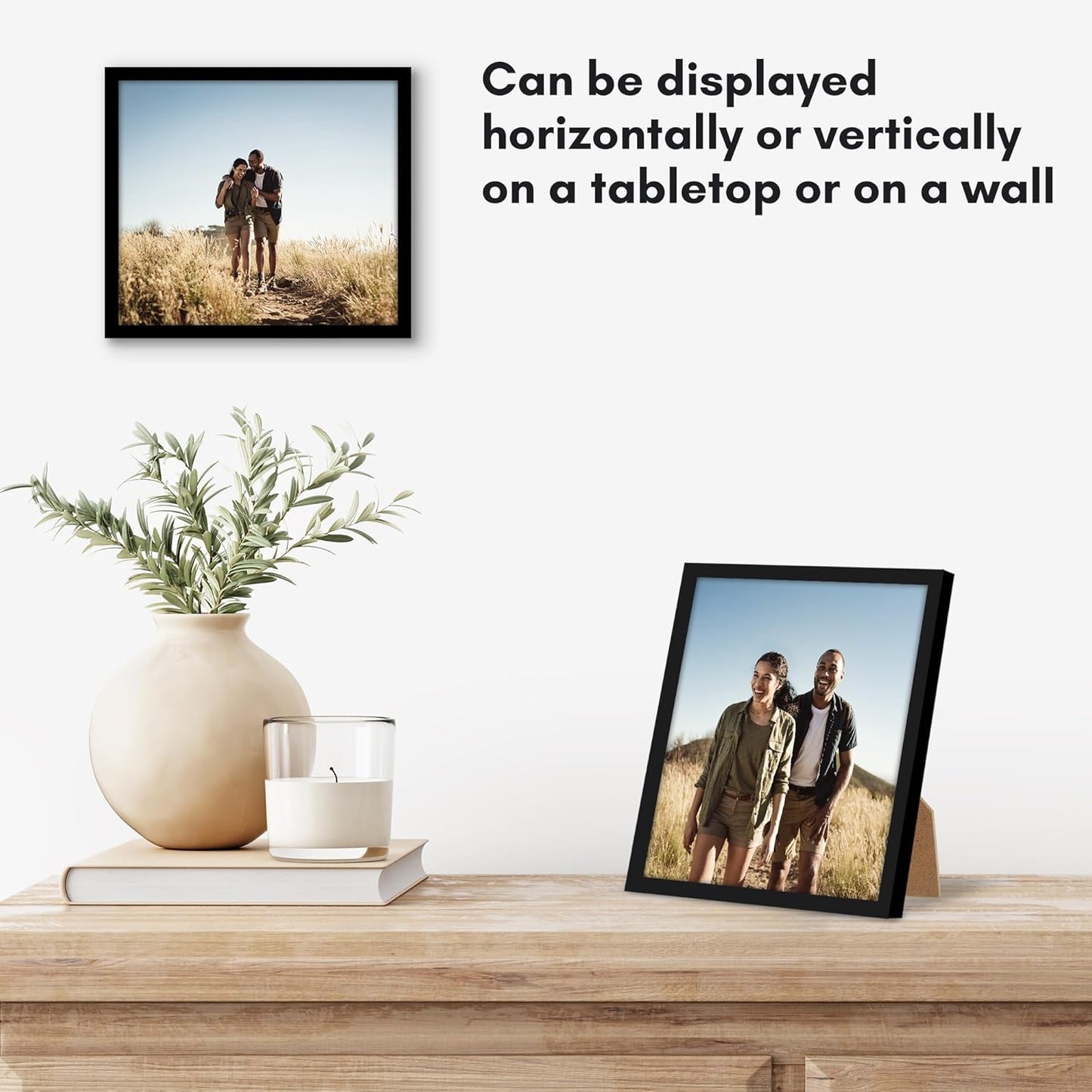Americanflat 24x36 Poster Frame with Polished Plexiglass - Streamline Collection - Thin Border Picture Frame for Wall Display - Hanging Hardware Included - Black - Colors C