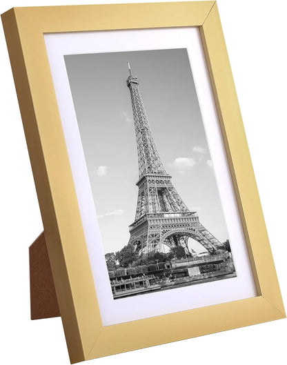 upsimples 5x7 Picture Frame Set of 10, Display Pictures 4x6 with Mat or 5x7 Without, Multi Photo Frames Collage for Wall or Tabletop Display, Black
