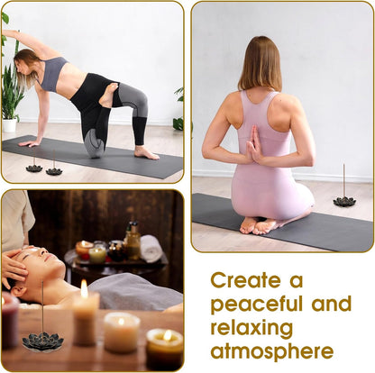 6 Pieces Incense Holder Lotus Incense Stick Holder Burner for Home Fragrance Yoga Sauna SPA Vintage Flower Shaped Multihole Holders for Stick