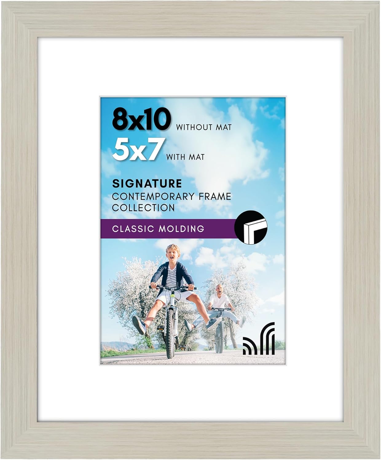 Americanflat 8x10 Picture Frame with Shatter-Resistant Glass - Use as 5x7 Frame with Mat or Display 8x10 Photo Without Mat - Signature Collection - Picture Frames for Tabletop and Wall Display - Black