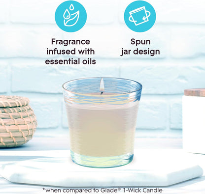 Glade 1-Wick Scented Candle Jar, Angel Whispers, Air Freshener Infused with Essential Oils, 4.08 Oz, 2 Count