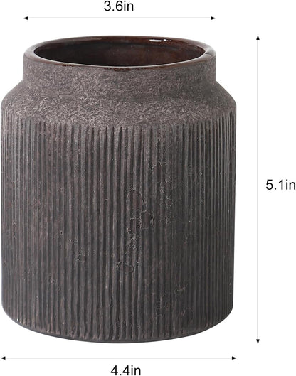 Rustic Vases for Home Decor. Ceramic Vase for Dining Table Decor. Terracotta Decorative Vase 6.1IN. ZSHLXM