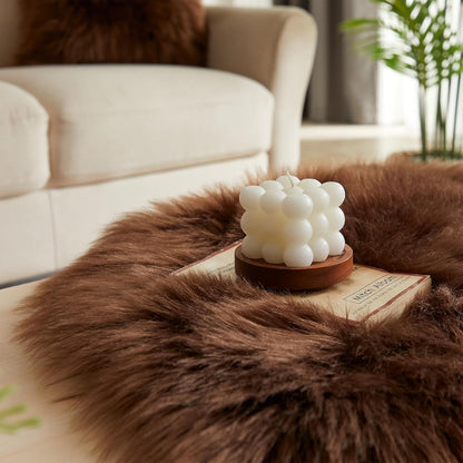 EasyJoy Ultra Soft Fluffy/Fuzzy Shaggy Area Rug Faux Fur Chair Cover Seat Pad for Bedroom Floor Sofa Living Room (2 x 6 ft Sheepskin, Beige)