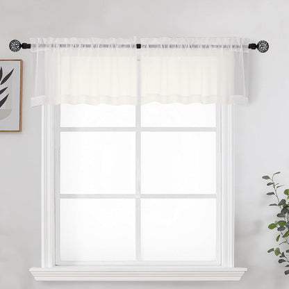 OWENIE Sheer Curtains 84 inches Long 2 Panels Set for Living Room/Bedroom, Rod Pocket Voile Sheer Panel Drapes, White, 2pcs, Each 42" W x 84" L - Colors B