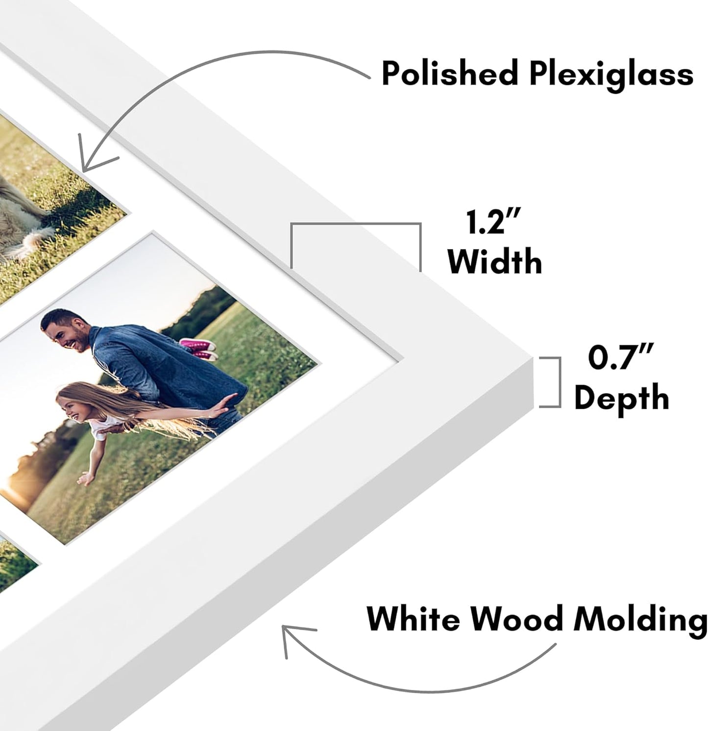 Americanflat 4x6 Collage Picture Frame with Polished Plexiglass - Multi Picture Frames Fit Sixteen 4x6 Photos or Use as One 18x26 Poster Frame for Wall Display - Signature Collection - Black