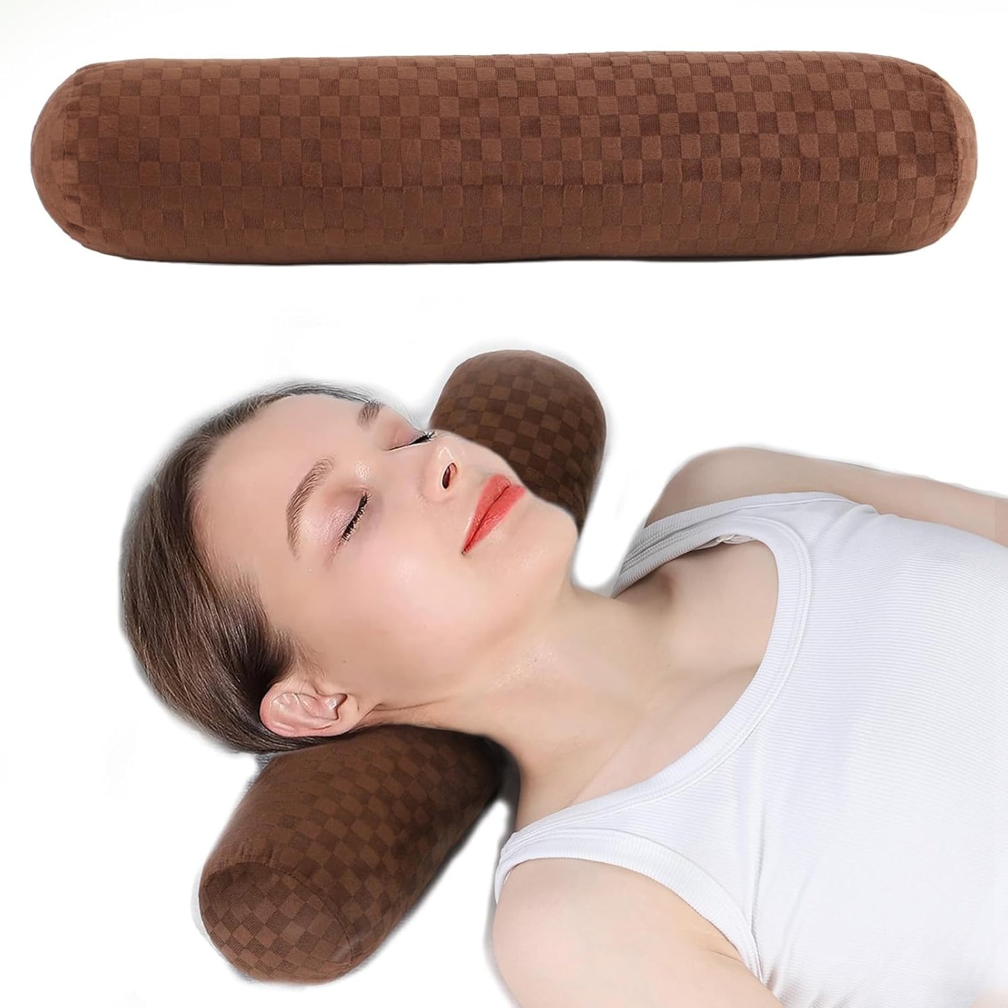 Health Cervical Neck Roll, Comfortable and Highly Resilient Bolster Pillows, Round Neck Pillows Support for Sleeping | Large Size Bolster Pillow for Bed, Legs, Back and Yoga (Grey)