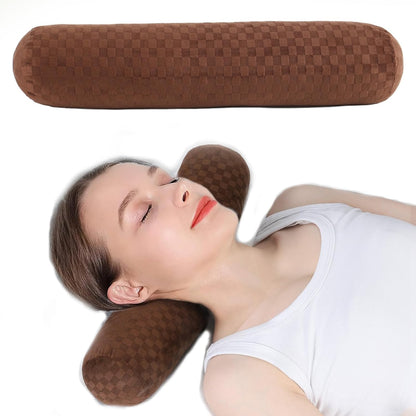 Health Cervical Neck Roll, Comfortable and Highly Resilient Bolster Pillows, Round Neck Pillows Support for Sleeping | Large Size Bolster Pillow for Bed, Legs, Back and Yoga (Grey)