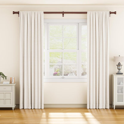 YaFex Curtain Rods 2 Pack 32-144 Inch, Heavy Duty 1 Inch Curtain Rod, Black Extra Long Adjustable Window Treatment Rods, Modern Design, Easy Installation