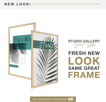 MCS Studio Gallery 16x24 Poster Frame Black Woodgrain Engineered Wood, Vertical & Horizontal Wall Hanging Large Picture Frame for Photos, Posters & Art Prints (1-Pack)