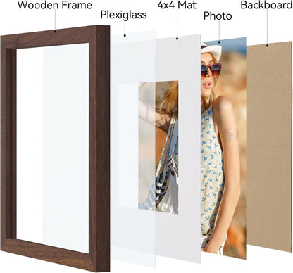Vittanly 11x14 Picture Frame, Display Pictures 8x10 with Mat or 11x14 without Mat, Photo Frame for Wall Mounting, Black, 1 Pack - Colors B