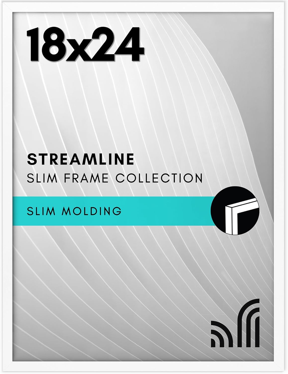 Americanflat 24x36 Poster Frame with Polished Plexiglass - Streamline Collection - Thin Border Picture Frame for Wall Display - Hanging Hardware Included - Black - Colors D