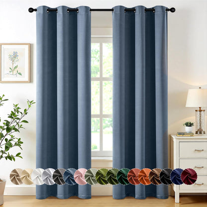 MIULEE Blackout Curtains for Bedroom Living Room 2 Panels, Thermal Insulated Room Darkening Drapes Grommet Noise Reducing Light Blocking Window Treatments 63 Inches Long 40x63 Inch Black - Colors B