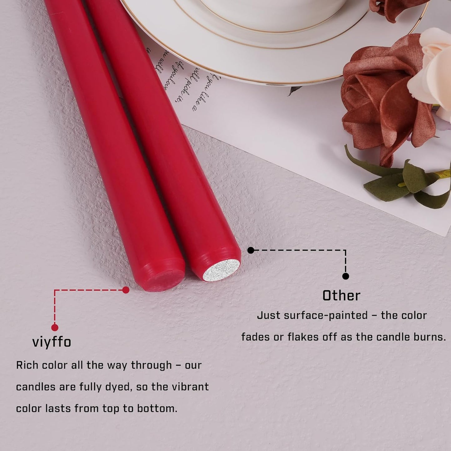 Viyffo Taper Candles, 10 Inch, 4 Pack, Olive Glow – Unscented, Dripless & Smokeless Design, Up to 8 Hour Burn – Long Tall Taper Candlesticks for Wedding, Dinner & Home Decor