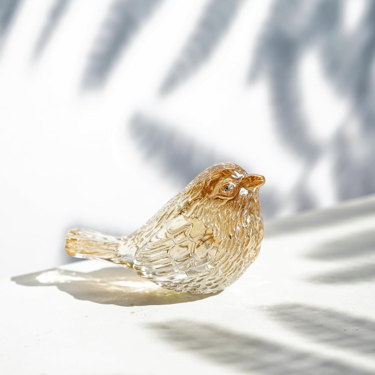 H&D HYALINE & DORA Blue Glass Bird Figurines Bird Gifts for Bird Lovers Women Crystal Glass Animal Figurine Collectible for Home Shelf Decor
