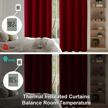 Simplebrand Ava Sage Green Blackout Curtains for Bedroom 63 Inch Length 2 Panels Set, Solid Thermal Insulated Energy Saving Rod Pocket Window Treatment Curtains Blackout Drapes, W40 x L63 Inch, Sage - Colors B