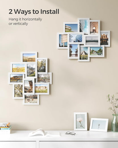 SONGMICS 4x6 Collage Picture Frames, 10-Pack Photo Collage Frame for Wall Decor, Glass Front, Assembly Required, Ink Black URPF20BK