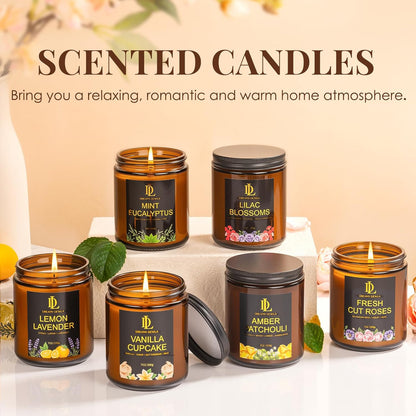 Scented Candles Set, 4 Pack Soy Candles for Home Scented, Candle Gifts for Men Women, Scents of Pineapple Cocktail/Coconut Vanilla/Pink Sands/Bahamian Breeze