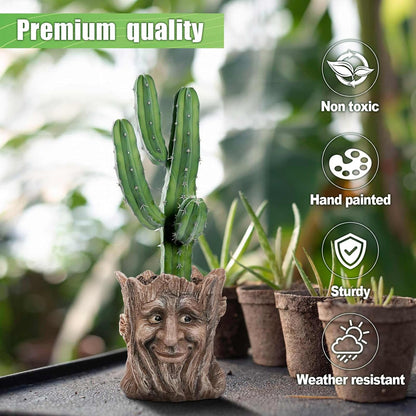vomiceak Face Planter Pots Head, Planters for Indoor Plants - Double Cute Plant Pots for Flower & Succulent with Drainage Holes - Gift Ideas for Women (White Lady)