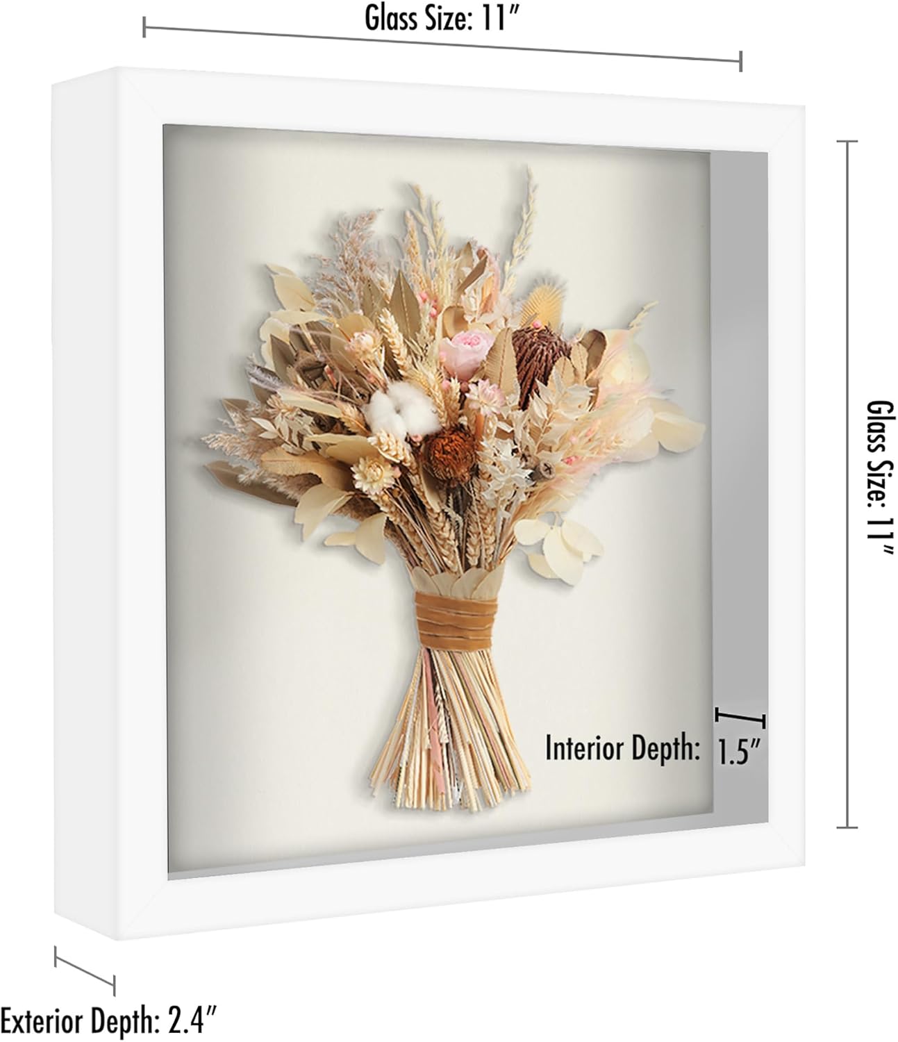 Americanflat 12x16 Shadow Box Frame with Polished Plexiglass - Silhouette Collection - Large Shadow Box Display Case for Tabletop and Wall Display - Black with Soft Felt Back