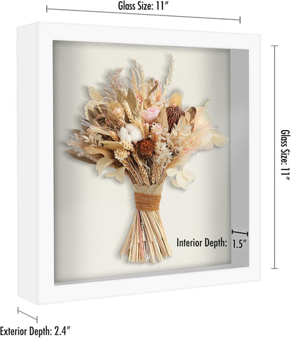 Americanflat 12x16 Shadow Box Frame with Polished Plexiglass - Silhouette Collection - Large Shadow Box Display Case for Tabletop and Wall Display - Black with Soft Felt Back