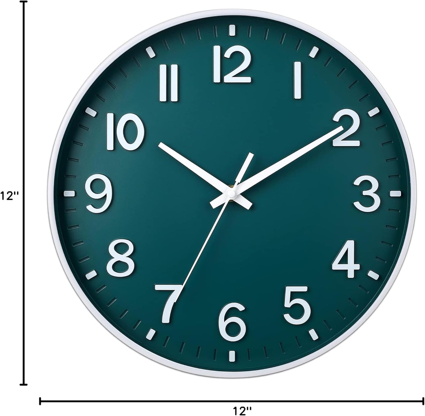 HZDHCLH Wall Clocks Battery Operated,12 inch Silent Non Ticking Modern Wall Clock for Living Room Bedroom Kitchen Office Classroom Decor (Olive Green and Gold)