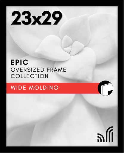 Americanflat 16x20 Picture Frame with Polished Plexiglass - Black Picture Frame - Wide Photo Frames Made of Engineered Wood for Vertical or Horizontal Wall Display - Epic Collection - Black - Colors A