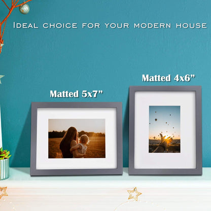 Egofine 12x16 Picture Frame Black, Covered by Plexiglass Made of Solid Wood, Display Pictures 9x12 and 11x14 with Mat or 12x16 Without Mat, for Wall Mounting Photo Frame - Colors B
