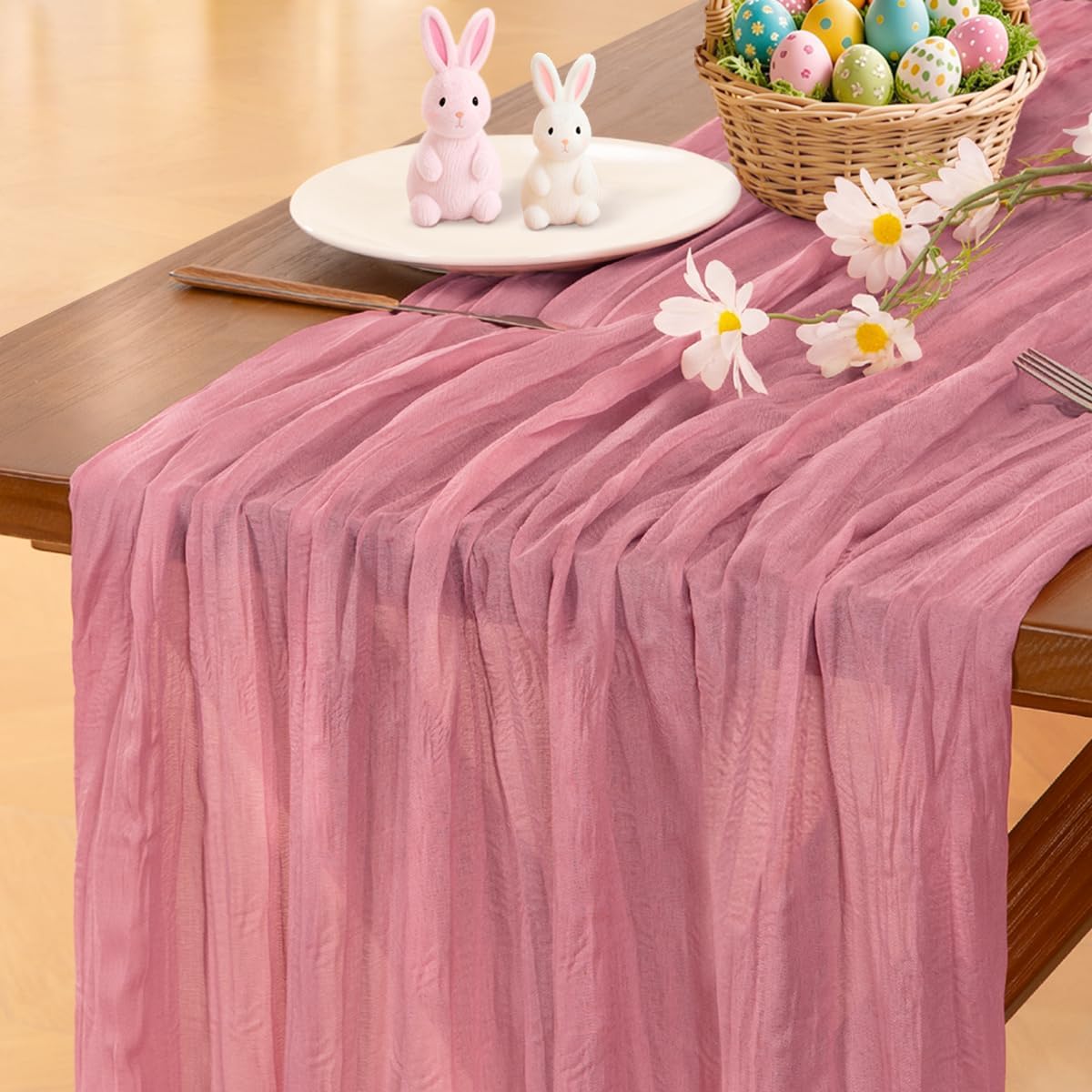 Socomi 3pcs Sage Green Cheesecloth Table Runner Summer Boho Rustic Gauze 120 inch 10FT Cheese Cloth Sheer Runner for Wedding Party Baby Shower Home Decor Holiday Decorations
