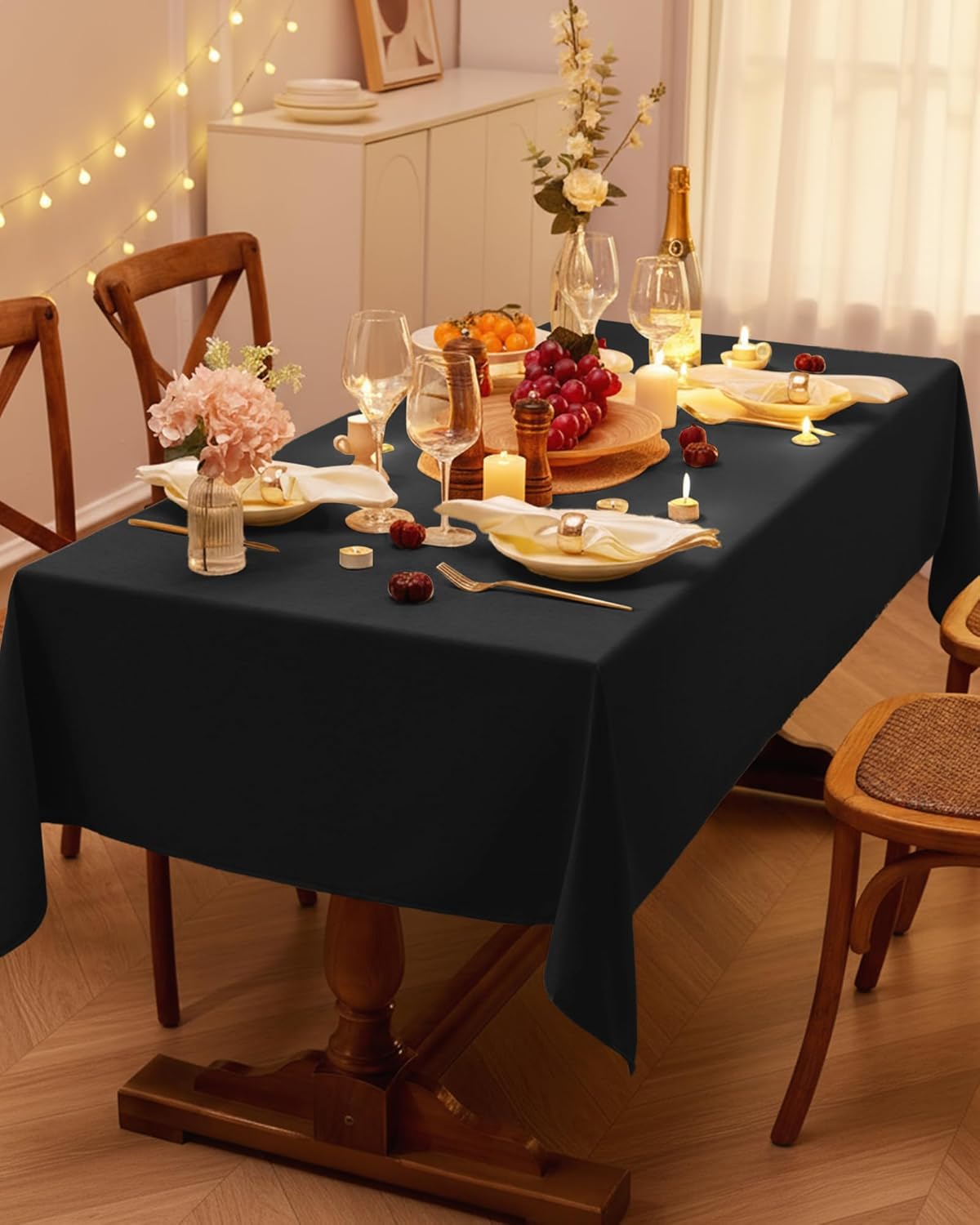 Pureegg Rectangle Linen Tablecloth Waterproof & Stain Resistant, Wrinkle-Free Table Cloth Adds Elegance and Protection, Ideal for Dining, Party, Wedding and Outdoor, 52 x 70 Inch, Sage Green